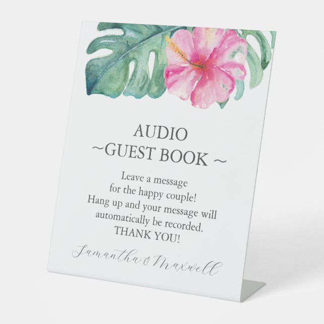 Audio Guestbook Sign Tropical Weddings (Front)