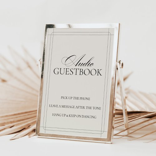 Audio Guestbook Vintage Light Gray Sign      Invitation