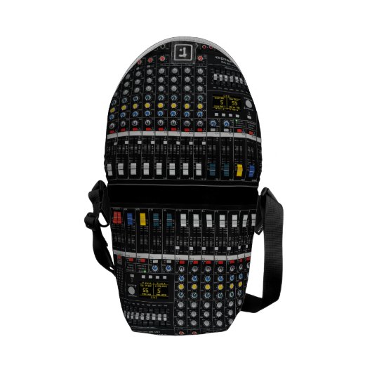 Audio Mixer pattern Messenger Bag (Back Open)