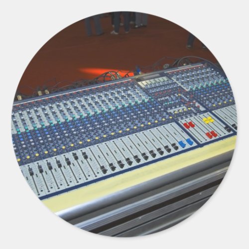 audio mixing console _ sound board classic round sticker