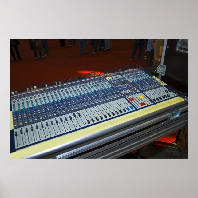 audio mixing console - sound board poster (Front)