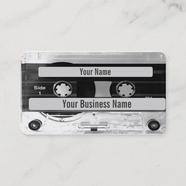 Audio Music Cassette Tape Business Card QR (Front)
