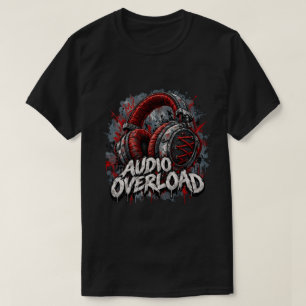 Audio Overload DJ Headphone Shirt, Sneaker Laced M T-Shirt