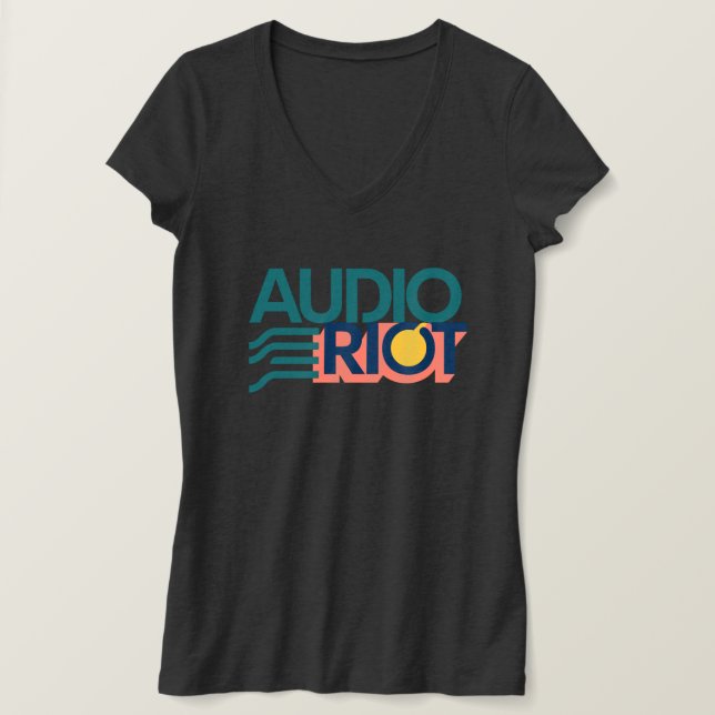 Audio Riot Black Shirt w/ logo (Woman's) (Design Front)