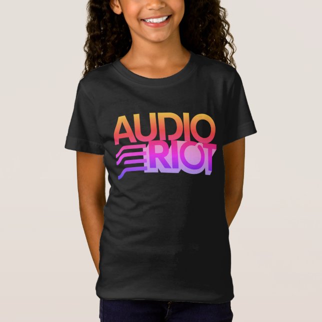 Audio Riot Youth Girl Black T-Shirt with Logo (Front)