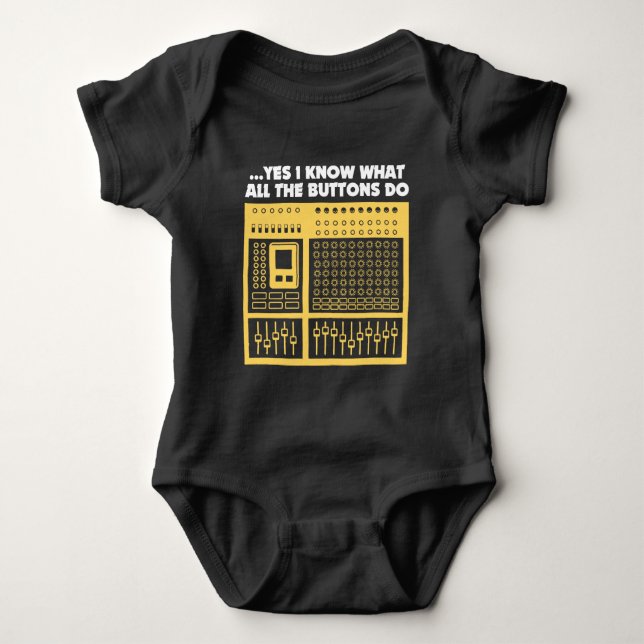 Audio Sound Engineer - Music DJ Turntable Baby Bodysuit (Front)