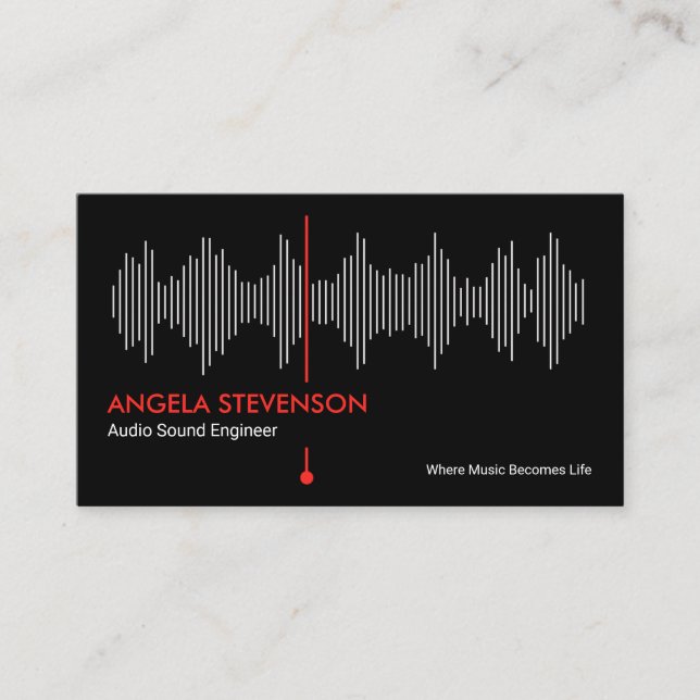 Audio Sound Wave Studio Engineer Business Card (Front)