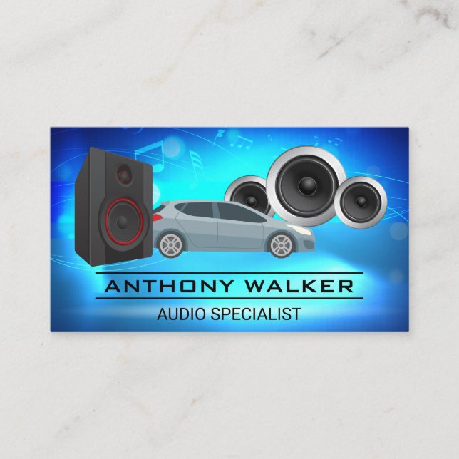 Audio Speakers | Surround Sound Subwoofers Business Card (Front)