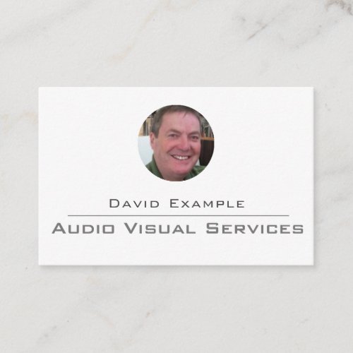 Audio Visual Services with Photo of Holder Business Card