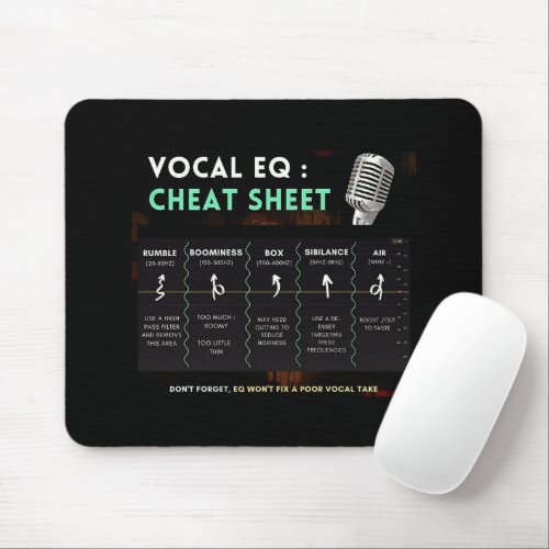 Audio Vocal Mixing Guide Black Mouse Pad