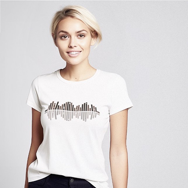 Audiobooks Books Sound Wave Symbol T-Shirt (Audiobook lover sound waves white t-shirt by Piotr Kowalczyk Geek Updated)