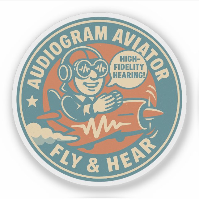 Audiogram Aviator Fly & Hear Sticker (Front)