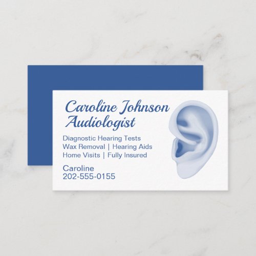 Audiologist Ear Care Wax Removal Business Card