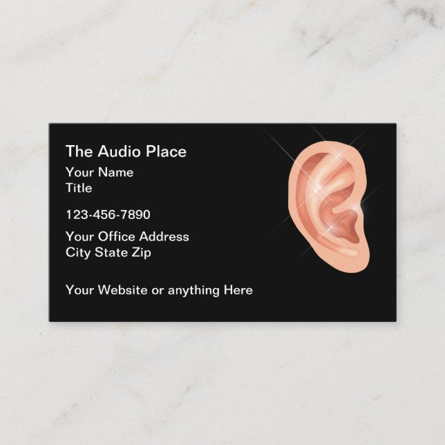 Audiologist Hearing Care Services  Business Card (Front)