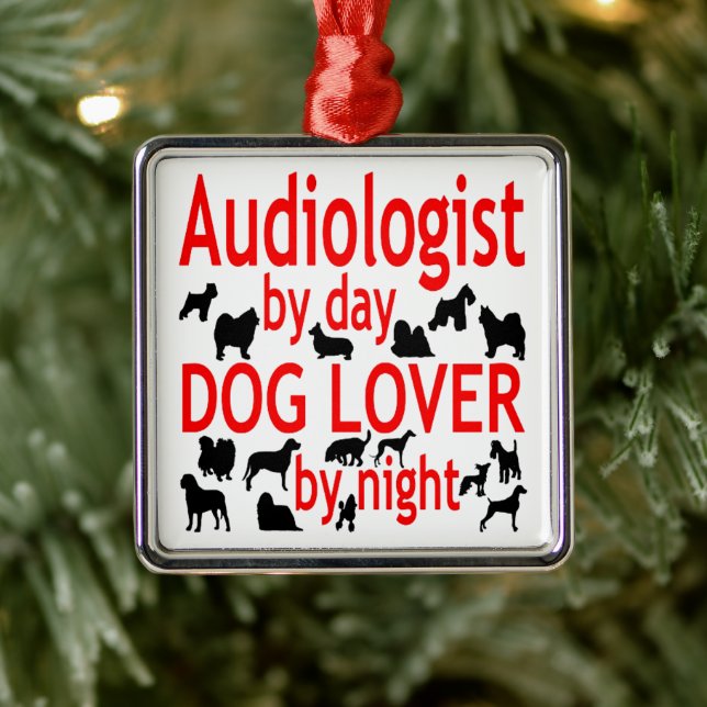 Audiologist Loves Dogs Metal Ornament (Tree)