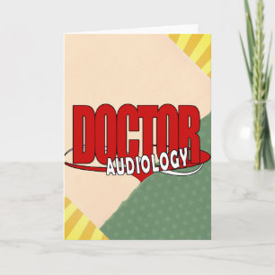 AUDIOLOGY DOCTOR AUDIOLOGIST BIG RED LOGO HOLIDAY CARD