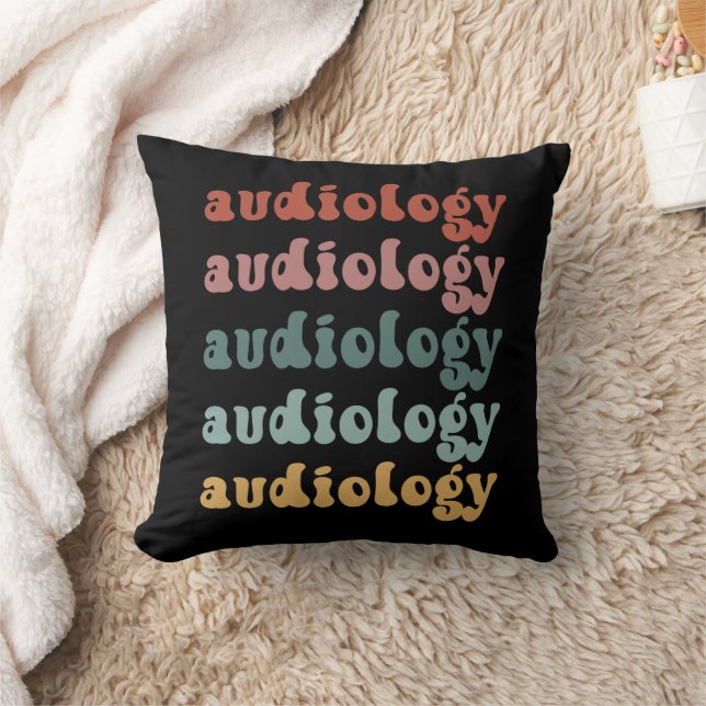 Audiology | Doctor of Audiology Audiologist Retro Throw Pillow (Blanket)