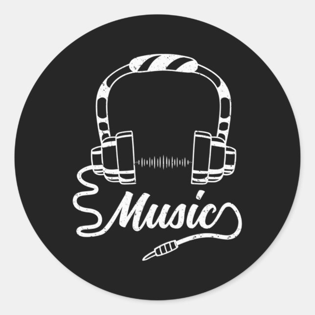 Audiophile Music Sound Guy Dj Classic Round Sticker (Front)