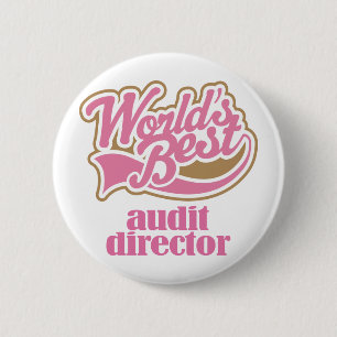 Audit Director Pink Gift Pinback Button
