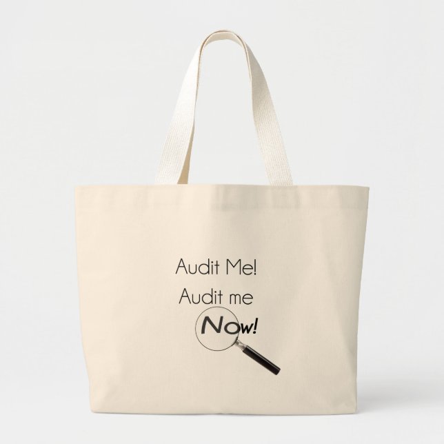 Audit me! large tote bag (Front)