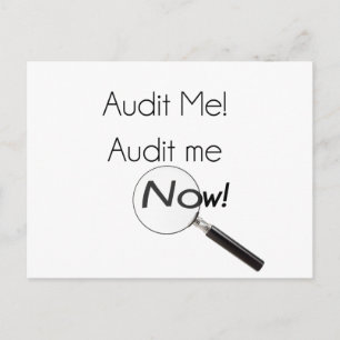 Audit me! postcard