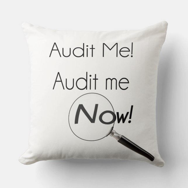 Audit me! throw pillow (Front)