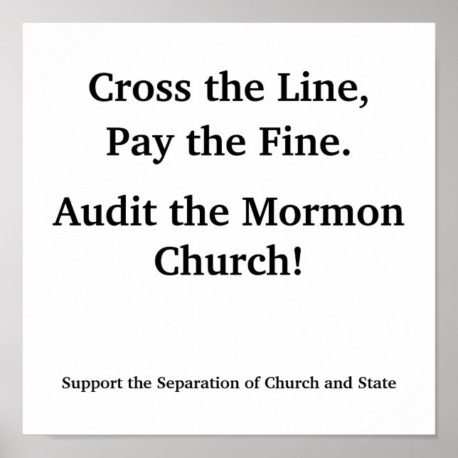 Audit the Mormon Church Poster (Front)
