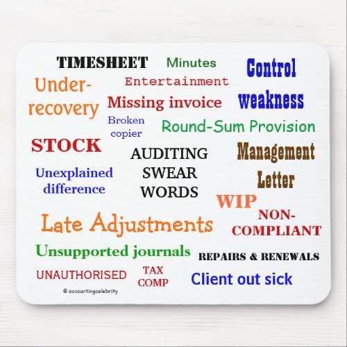 Auditing Swear Words Annoying Funny Auditor Gift Mouse Pad