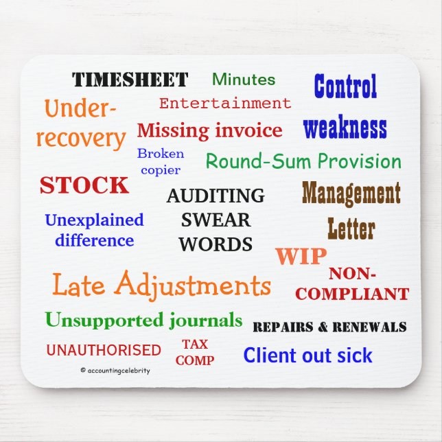 Auditing Swear Words Annoying Funny Auditor Gift Mouse Pad (Front)
