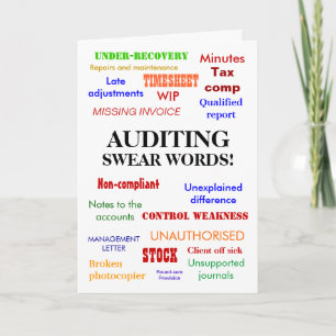 Auditor Auditing Swear Words Thank You Card