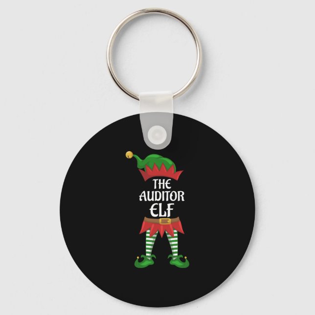 Auditor Elf Family Matching Group Christmas Party Keychain (Front)
