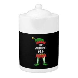 Auditor Elf Family Matching Group Christmas Party Teapot