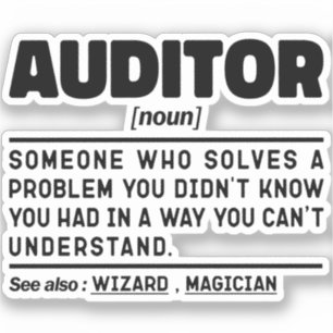Auditor Noun Definition Company Worker Dad Funny Sticker
