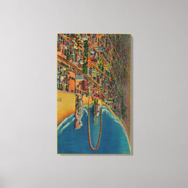 Auditorium, Beach, and Rainbow Pier Canvas Print (Front)