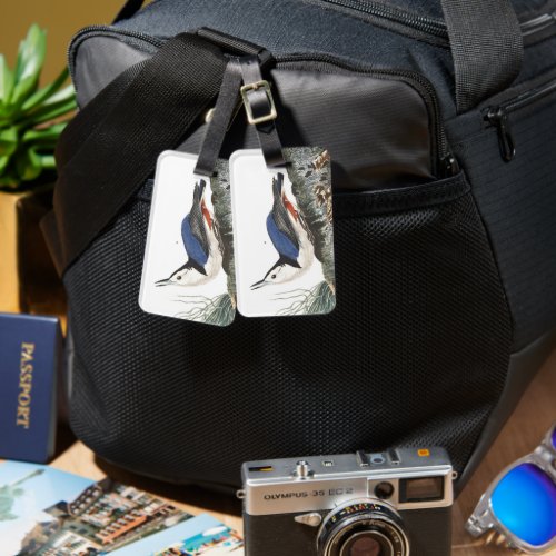Audobon White_Breasted Nuthatch Black capped Luggage Tag