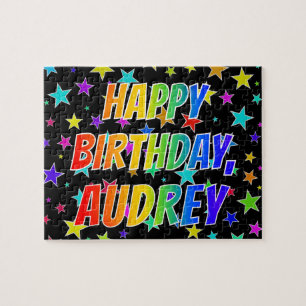 "AUDREY" First Name, Fun "HAPPY BIRTHDAY" Jigsaw Puzzle