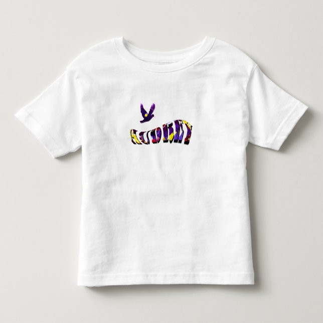 Audrey, Girls Name Text Made With Pansies,  Toddler T-shirt (Front)