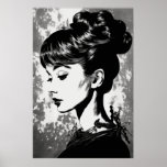 Audrey Hepburn Inspired Glamor Portrait  Poster