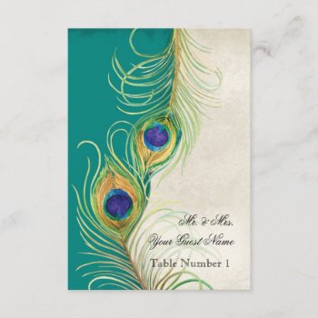 Audrey Jeanne Peacock Feather Teal Damask Invite by AudreyJeanne at Zazzle