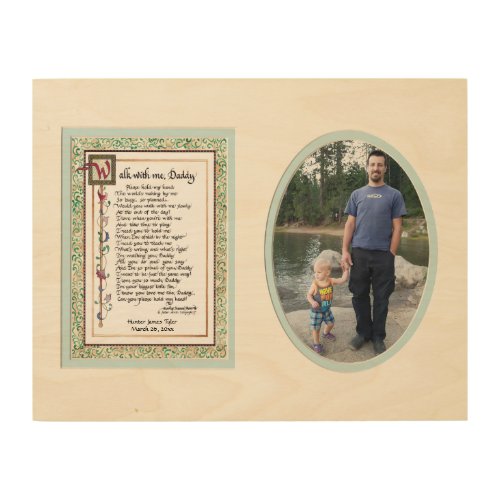 Audrey Jeanne Walk With me Daddy Calligraphy Photo Wood Wall Decor