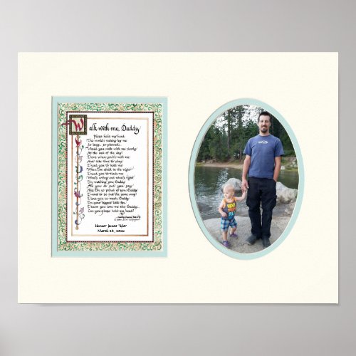 Audrey Jeannes Walk With me Daddy Poem w Photo Poster