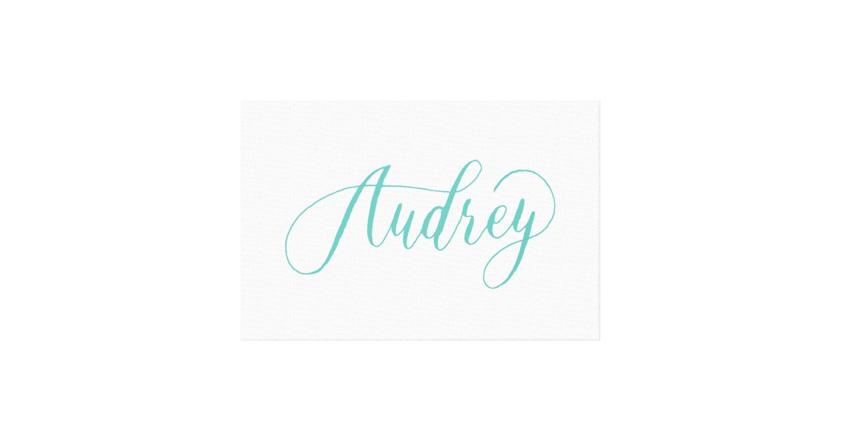 Audrey - Modern Calligraphy Name Design Canvas Print | Zazzle.com
