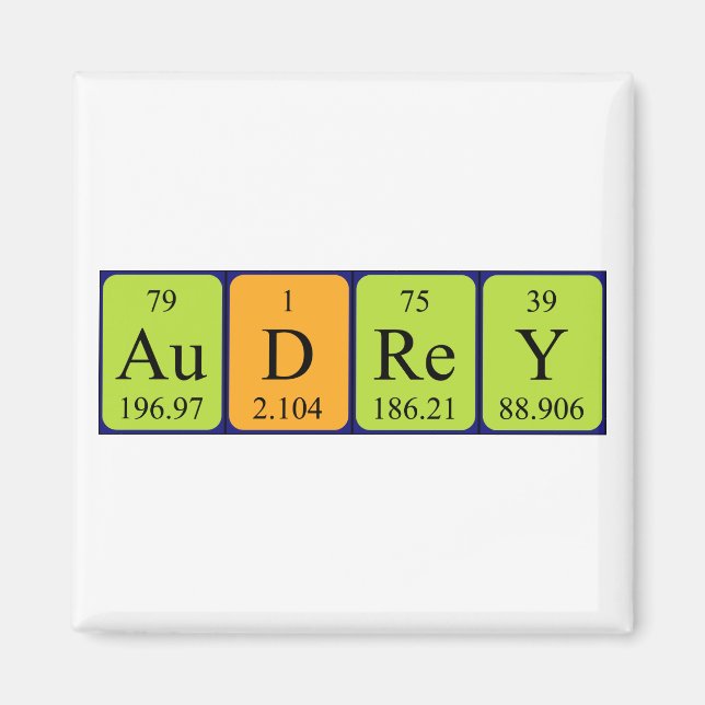 Audrey periodic table name magnet (Front)