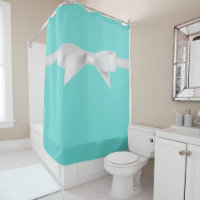 Audrey Teal White Bow Modern Glam