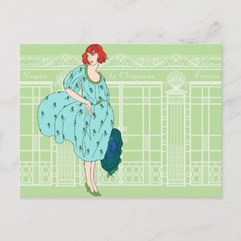 Audrey's Parisian Hat Shop - French Art Deco Postcard by metroswank at Zazzle