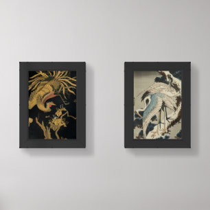 Audsley Mythical Howo Bird: 1884 Japanese Phoenix Wall Art Sets