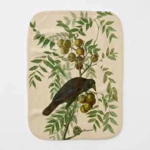 Audubon American Crow Black Bird Baby Burp Cloth