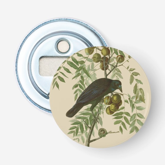 Audubon American Crow Black Bird Bottle Opener (Front)
