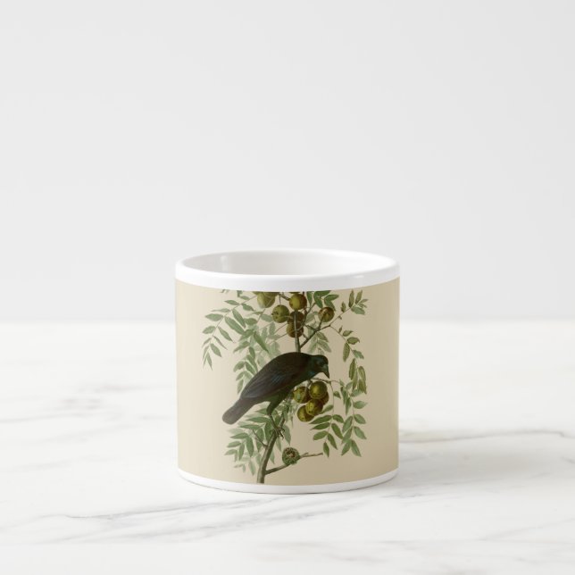 Audubon American Crow Black Bird Espresso Cup (Front)