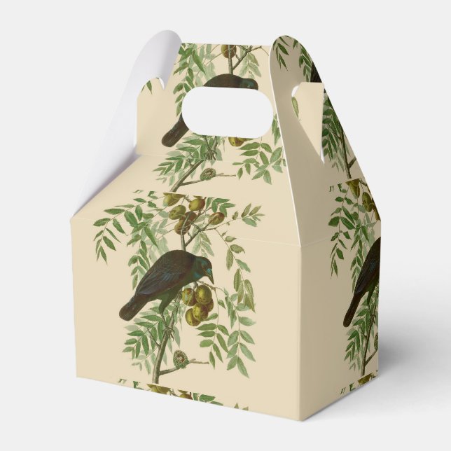 Audubon American Crow Black Bird Favor Boxes (Front Side)